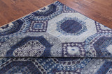 Geometric Persian Mamluk Hand Knotted Wool Rug - 7' 9" X 9' 8" - Golden Nile