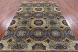 Geometric Persian Mamluk Handmade Wool Rug - 5' 7" X 7' 11" - Golden Nile