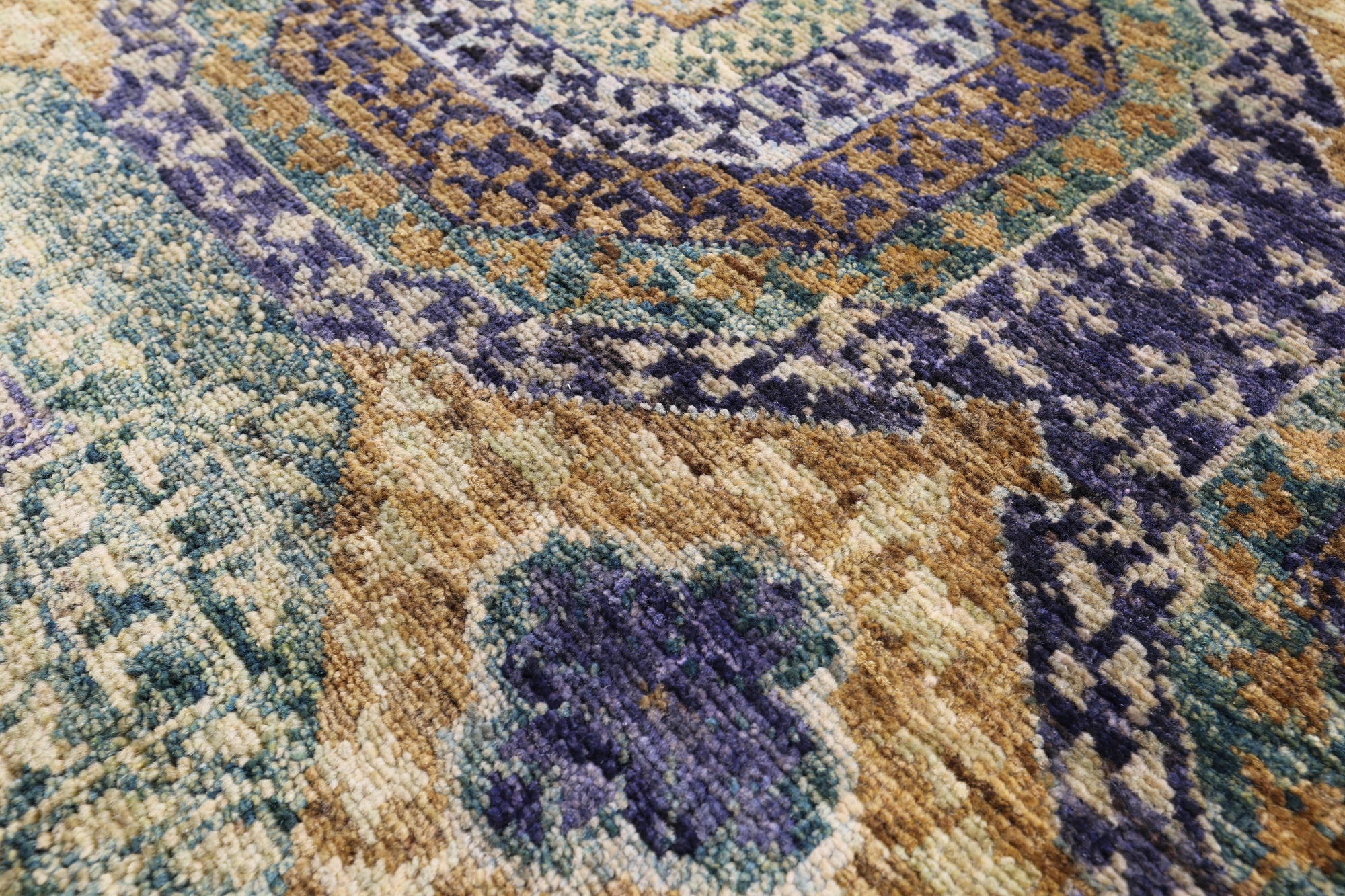 Geometric Persian Mamluk Handmade Wool Rug - 5' 7" X 7' 11" - Golden Nile
