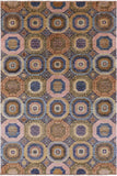 Geometric Persian Mamluk Handmade Wool Rug - 6' 7" X 9' 8" - Golden Nile
