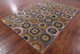 Geometric Persian Mamluk Handmade Wool Rug - 6' 7" X 9' 8" - Golden Nile