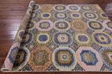 Geometric Persian Mamluk Handmade Wool Rug - 6' 7" X 9' 8" - Golden Nile