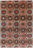 Geometric Persian Mamluk Handmade Wool Rug - 6' 0" X 8' 9" - Golden Nile