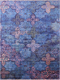 Contemporary Hand Knotted Wool & Silk Rug - 8' 11" X 11' 9" - Golden Nile