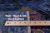 Contemporary Hand Knotted Wool & Silk Rug - 8' 11" X 11' 9" - Golden Nile