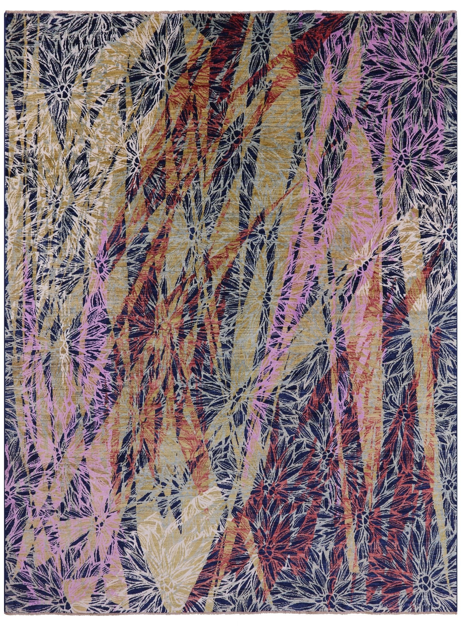 Modern Hand Knotted Wool & Silk Rug - 8' 10" X 11' 10" - Golden Nile