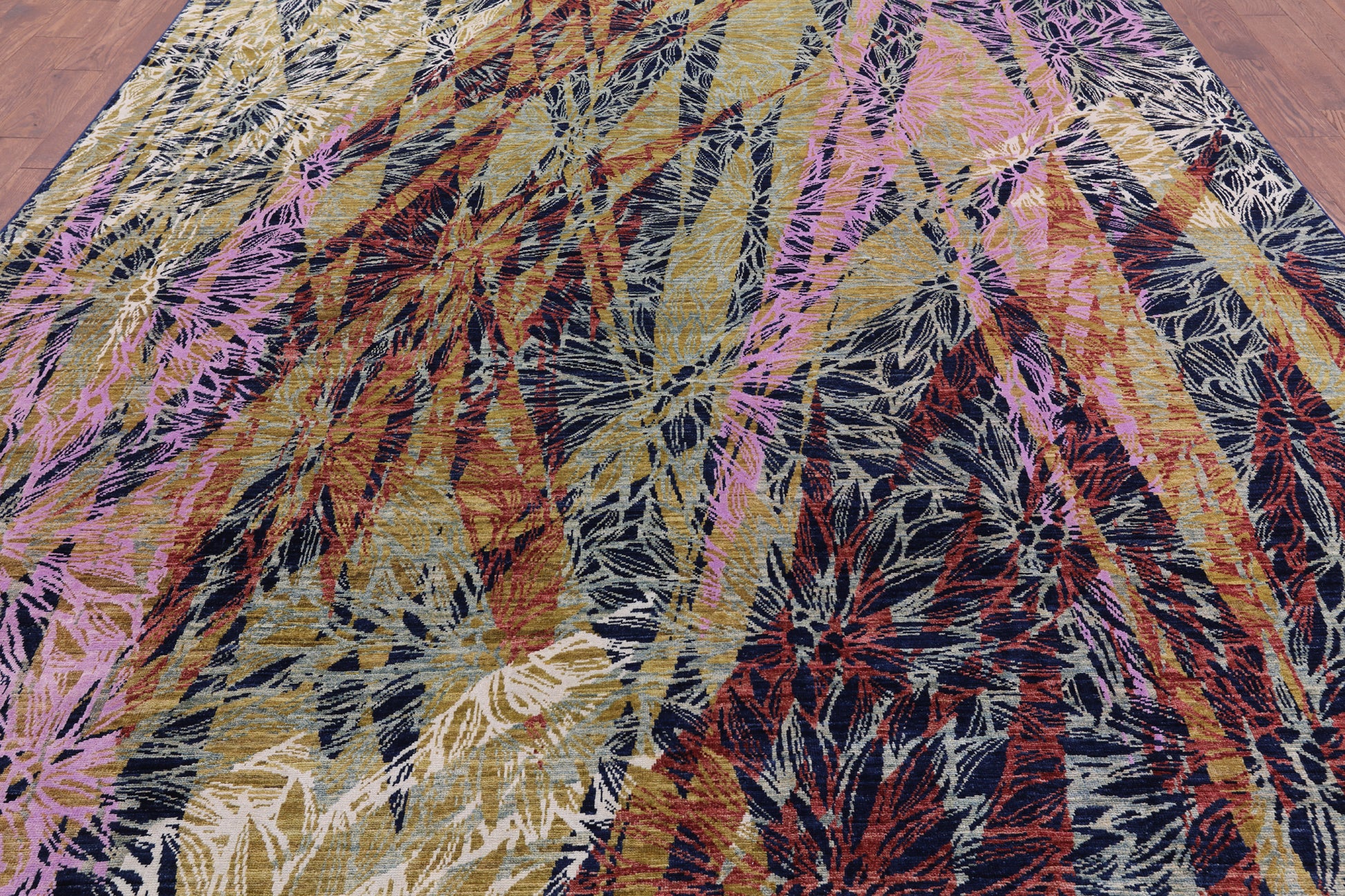 Modern Hand Knotted Wool & Silk Rug - 8' 10" X 11' 10" - Golden Nile