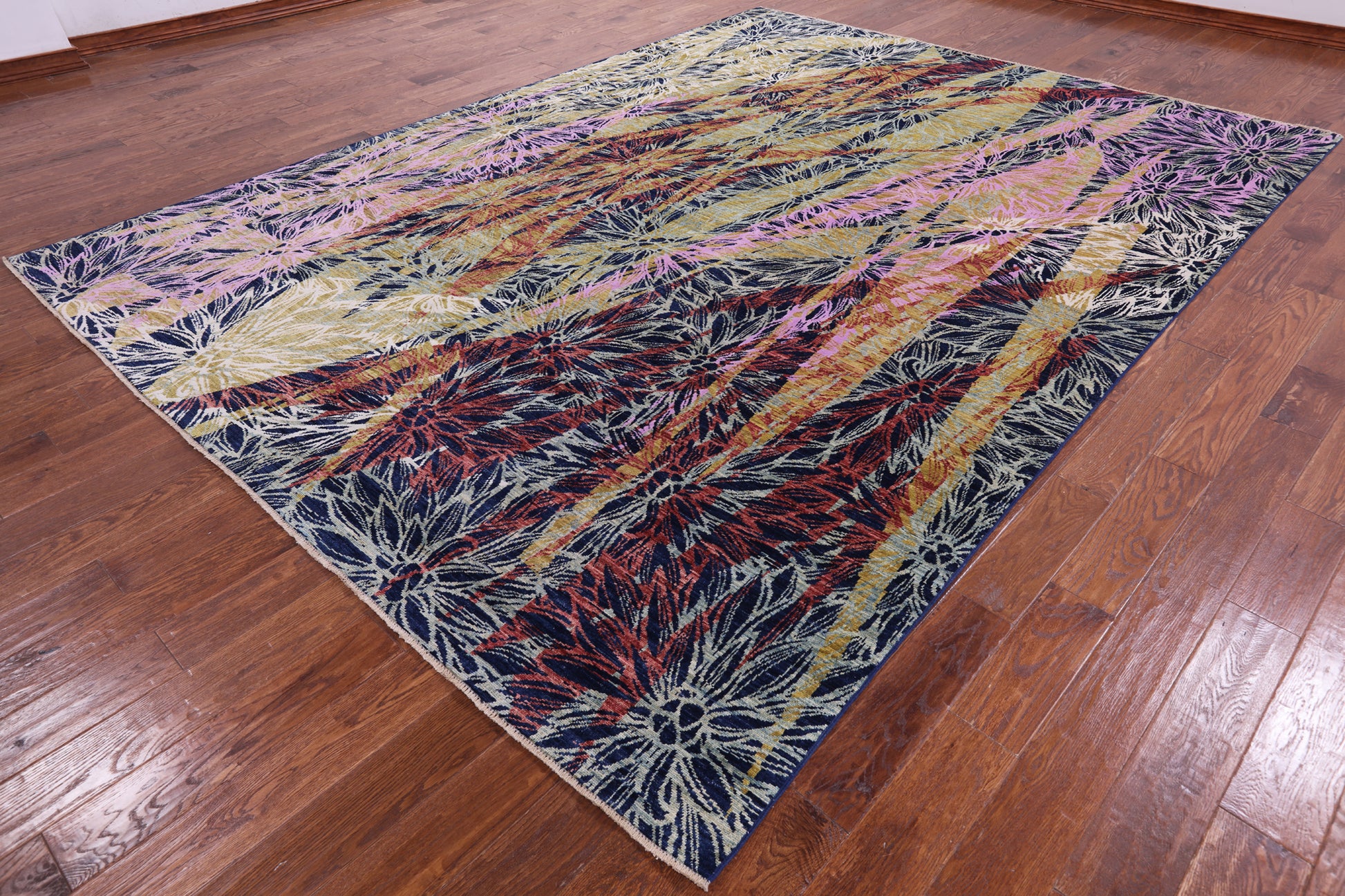 Modern Hand Knotted Wool & Silk Rug - 8' 10" X 11' 10" - Golden Nile