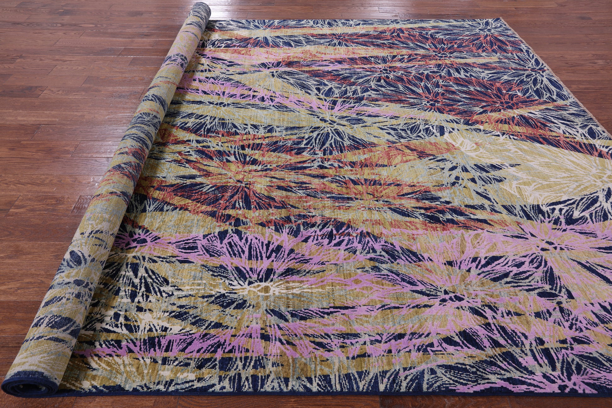 Modern Hand Knotted Wool & Silk Rug - 8' 10" X 11' 10" - Golden Nile