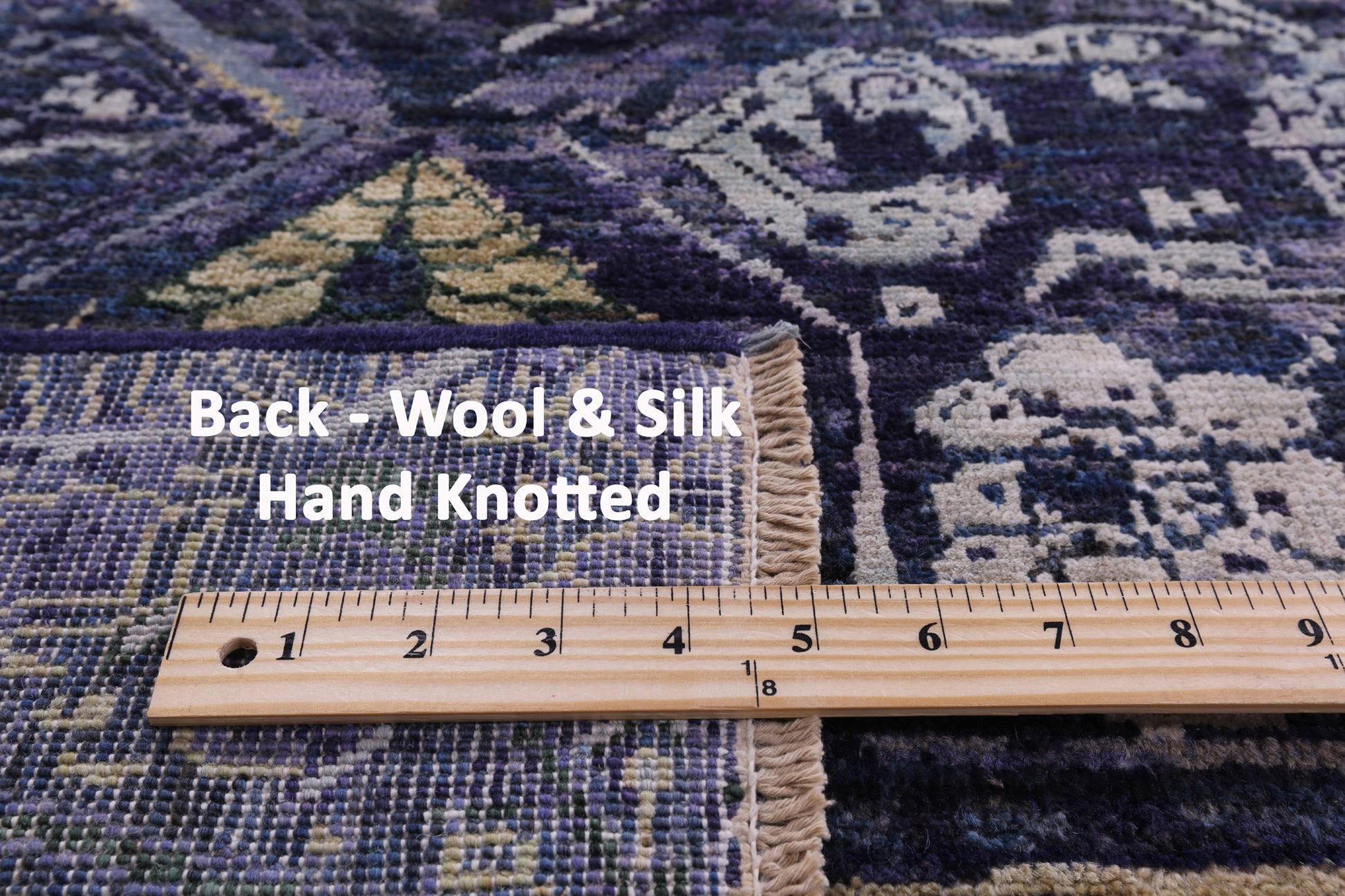 Contemporary Hand Knotted Wool & Silk Rug - 11' 11" X 18' 0" - Golden Nile