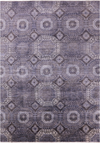 Geometric Persian Mamluk Handmade Wool Rug - 8' 10" X 13' 4" - Golden Nile