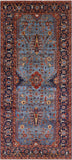 Blue Persian Fine Serapi Handmade Wool Rug - 5' 2" X 11' 7" - Golden Nile