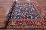 Blue Persian Fine Serapi Handmade Wool Rug - 9' 4" X 11' 11" - Golden Nile