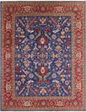 Blue Persian Fine Serapi Handmade Wool Rug - 9' 4" X 11' 11" - Golden Nile
