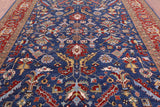 Blue Persian Fine Serapi Handmade Wool Rug - 9' 4" X 11' 11" - Golden Nile