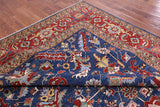 Blue Persian Fine Serapi Handmade Wool Rug - 9' 4" X 11' 11" - Golden Nile