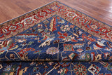 Blue Persian Fine Serapi Hand Knotted Wool Rug - 8' 3" X 9' 10" - Golden Nile