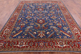 Blue Persian Fine Serapi Hand Knotted Wool Rug - 8' 3" X 9' 10" - Golden Nile