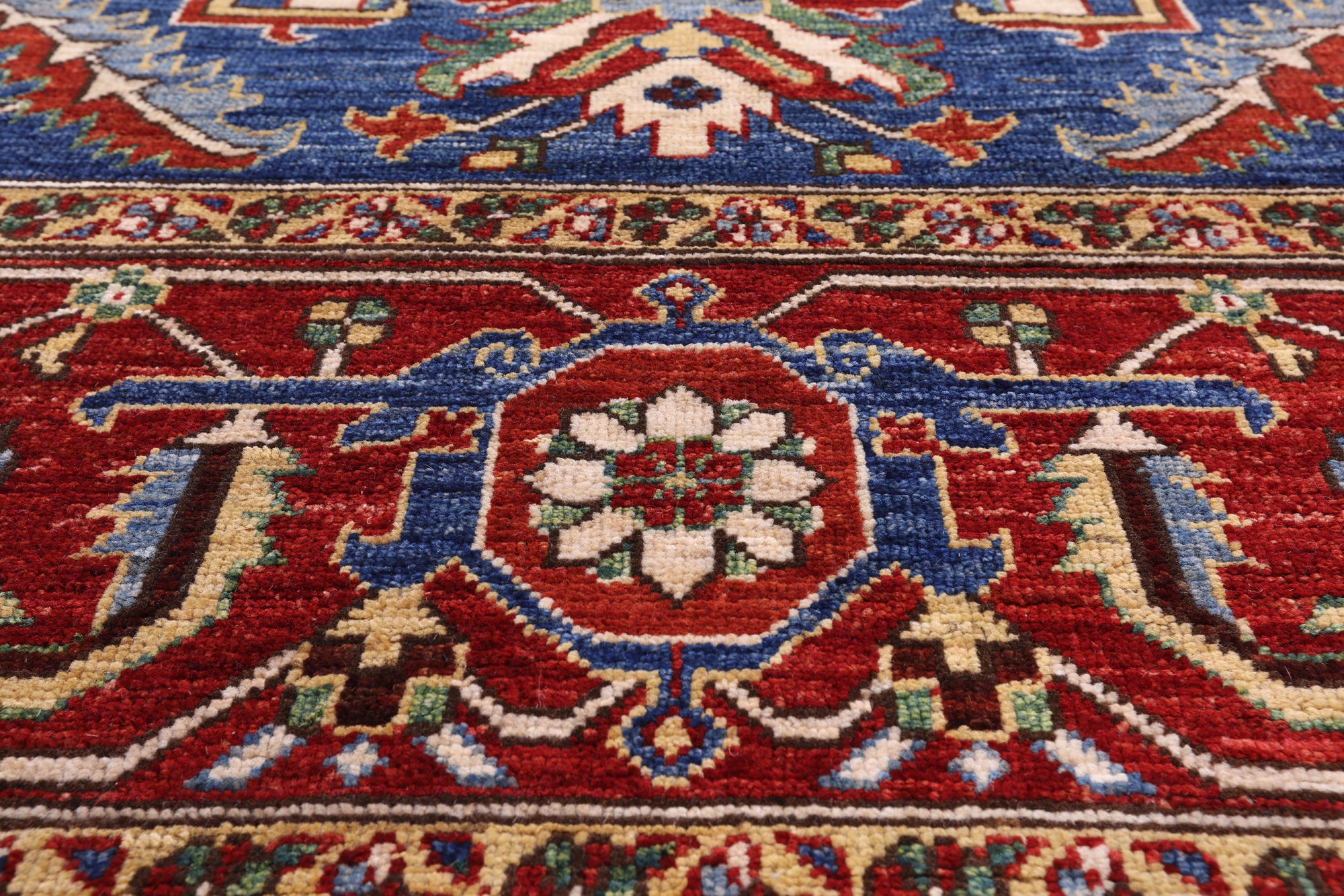 Blue Persian Fine Serapi Hand Knotted Wool Rug - 8' 3" X 9' 10" - Golden Nile