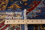 Blue Persian Fine Serapi Hand Knotted Wool Rug - 7' 11" X 10' 0" - Golden Nile