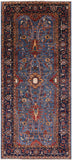 Blue Persian Fine Serapi Hand Knotted Wool Rug - 5' 2" X 11' 10" - Golden Nile