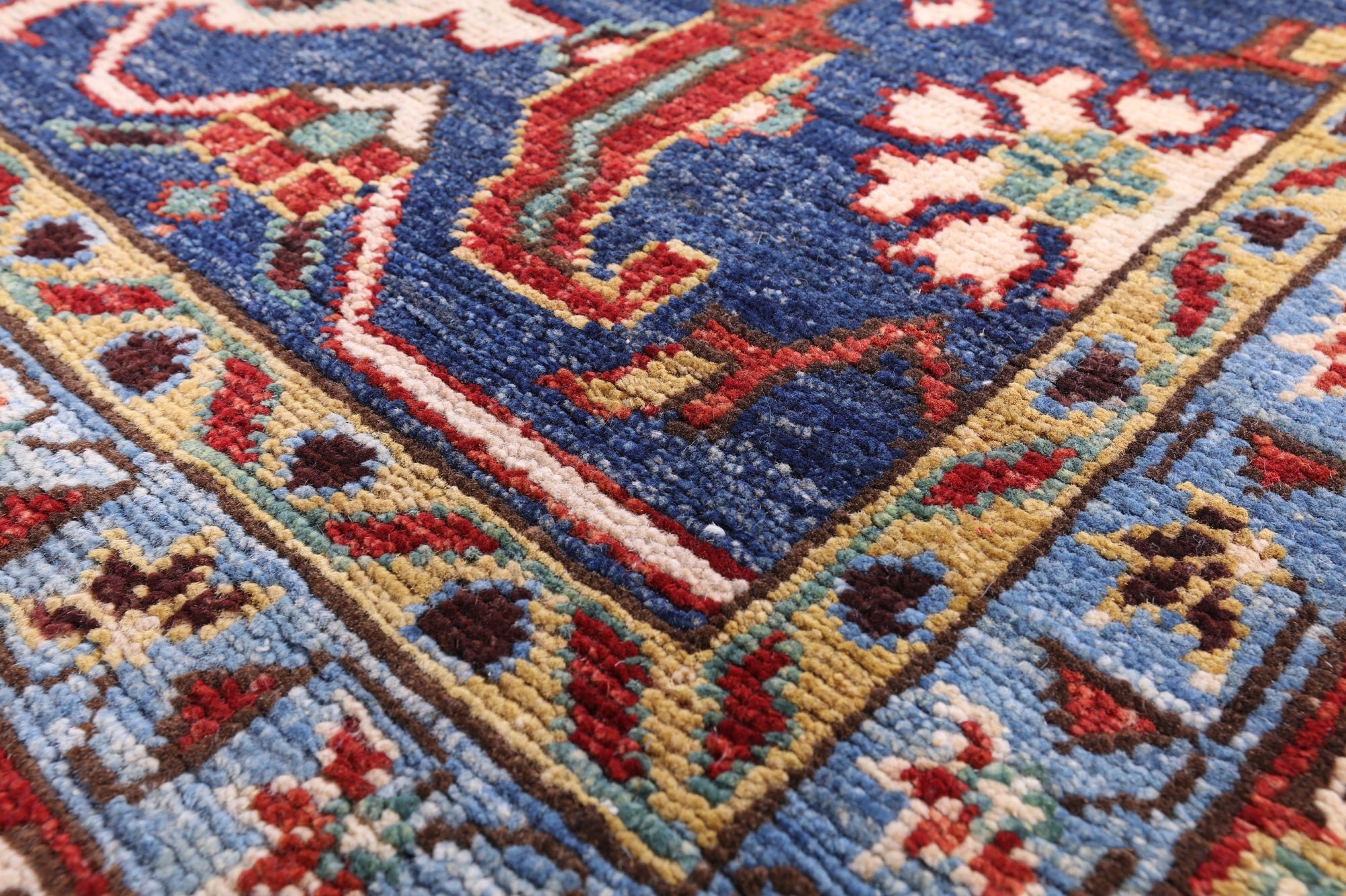 Blue Persian Fine Serapi Hand Knotted Wool Rug - 10' 2" X 13' 4" - Golden Nile