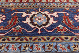 Blue Persian Fine Serapi Hand Knotted Wool Rug - 10' 2" X 13' 4" - Golden Nile