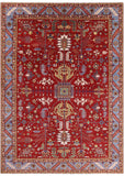 Red Persian Fine Serapi Handmade Wool Rug - 9' 0" X 12' 5" - Golden Nile