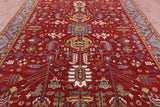 Red Persian Fine Serapi Handmade Wool Rug - 9' 0" X 12' 5" - Golden Nile