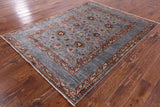 Grey Peshawar Hand Knotted Wool Rug - 5' 0" X 6' 7" - Golden Nile