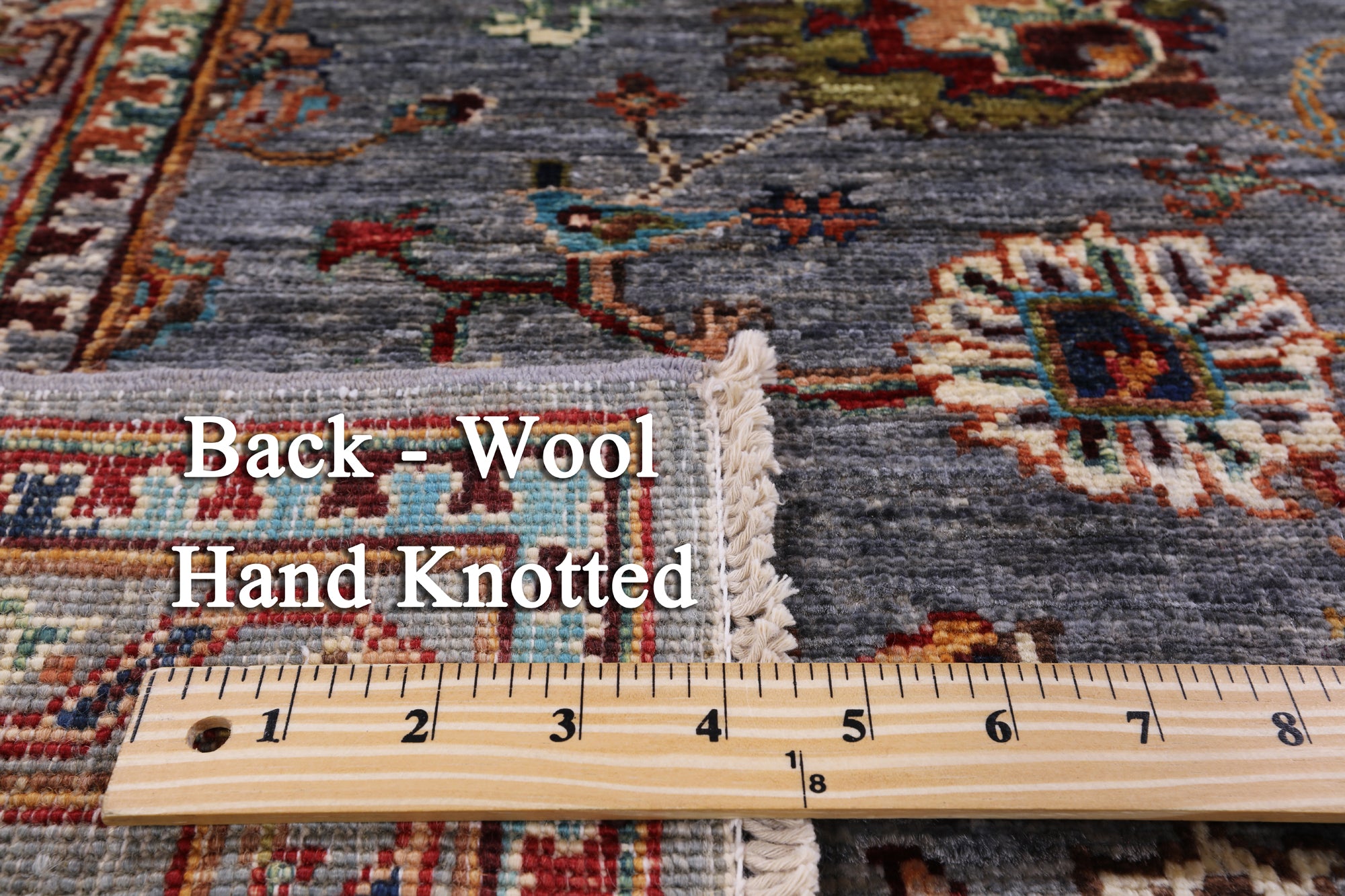 Grey Peshawar Hand Knotted Wool Rug - 5' 0" X 6' 7" - Golden Nile