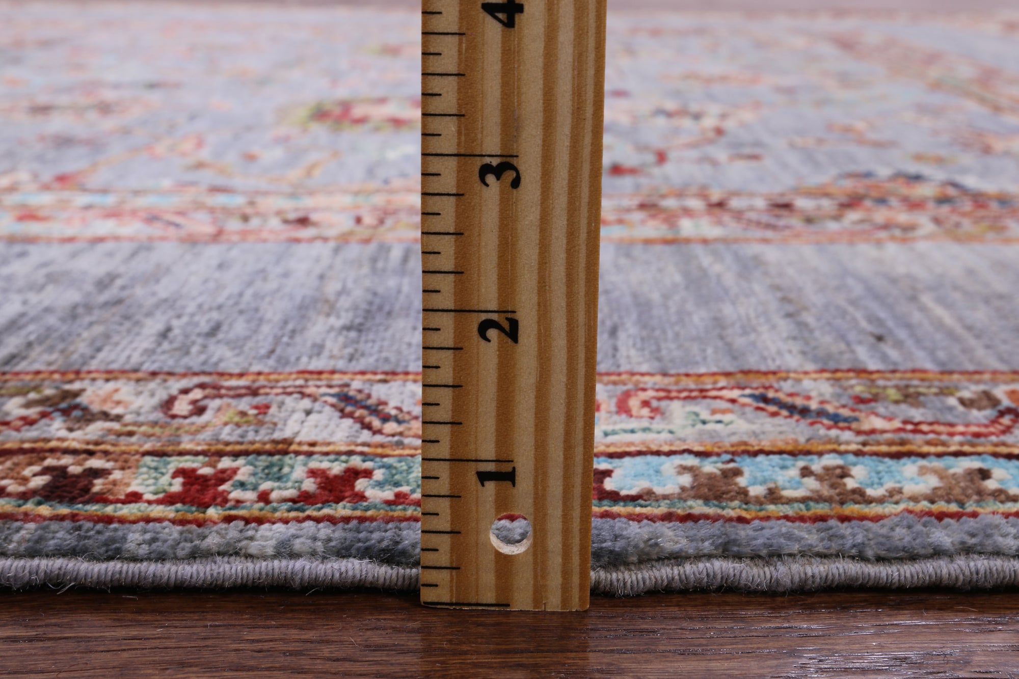 Grey Peshawar Hand Knotted Wool Rug - 5' 0" X 6' 7" - Golden Nile