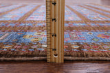 Brown Persian Tribal Gabbeh Handmade Wool Rug - 5' 0" X 6' 5" - Golden Nile