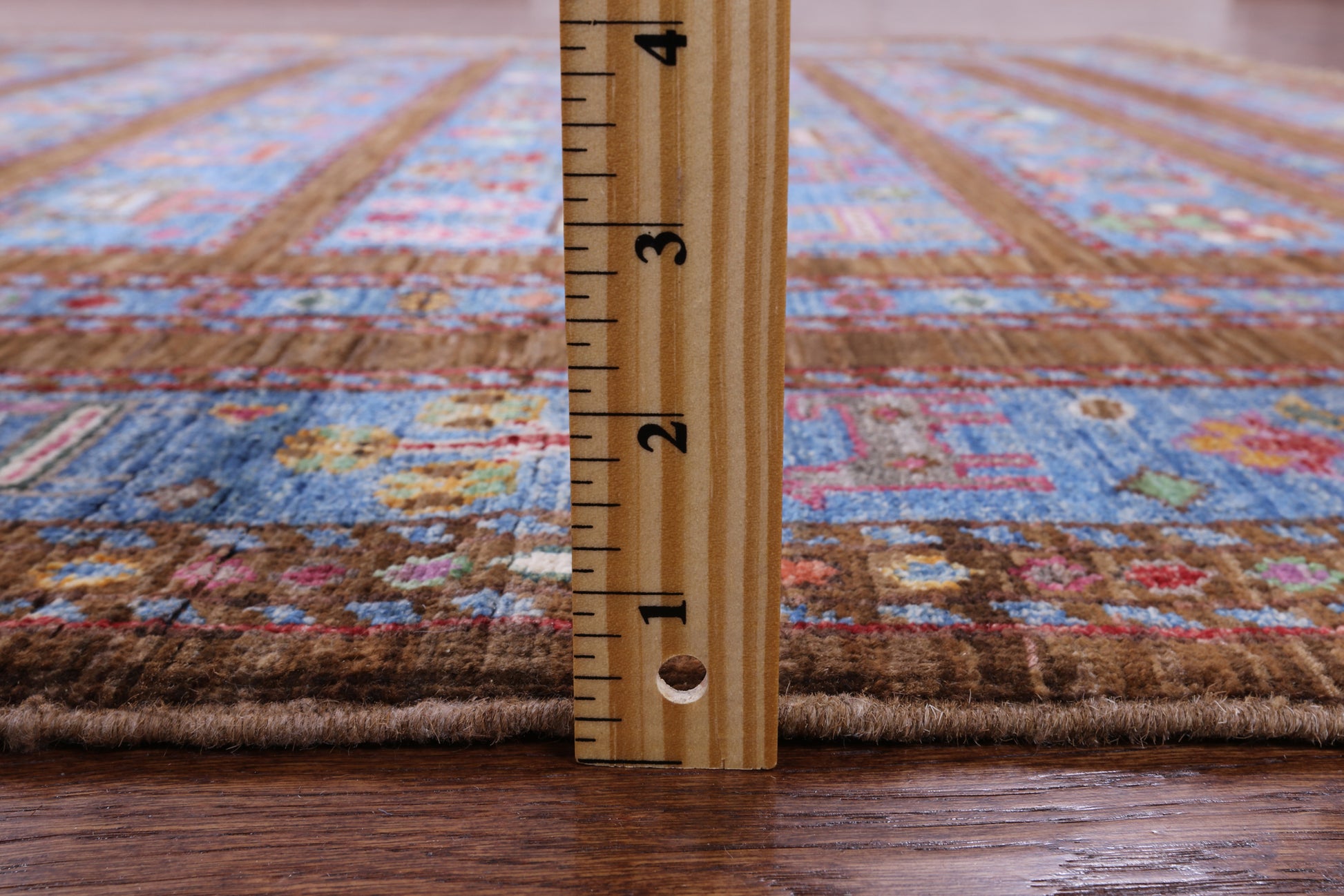 Brown Persian Tribal Gabbeh Handmade Wool Rug - 5' 0" X 6' 5" - Golden Nile