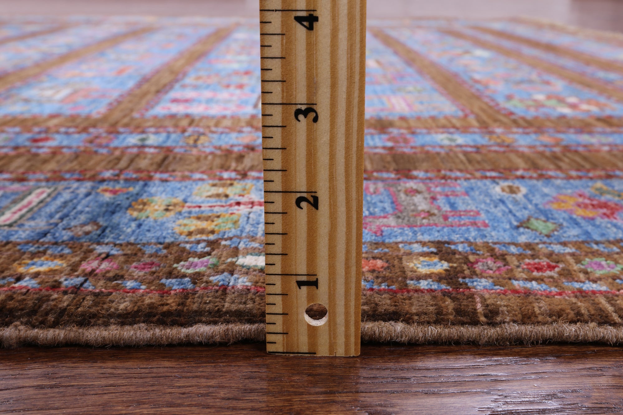 Brown Persian Tribal Gabbeh Handmade Wool Rug - 5' 0" X 6' 5" - Golden Nile