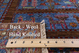 Brown Persian Tribal Gabbeh Handmade Wool Rug - 5' 0" X 6' 5" - Golden Nile