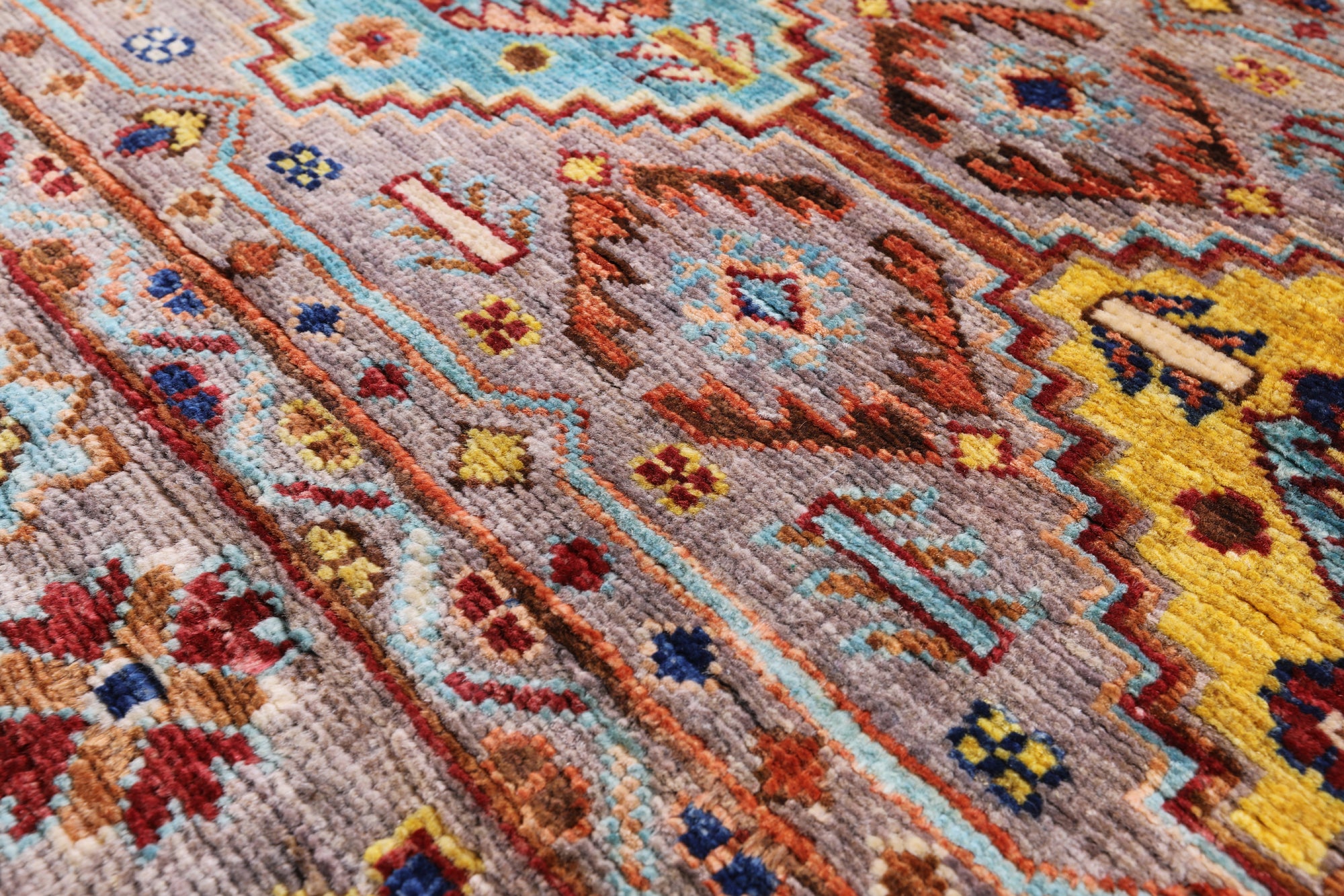 Khorjin Persian Gabbeh Hand Knotted Wool Rug - 5' 1" X 6' 8" - Golden Nile