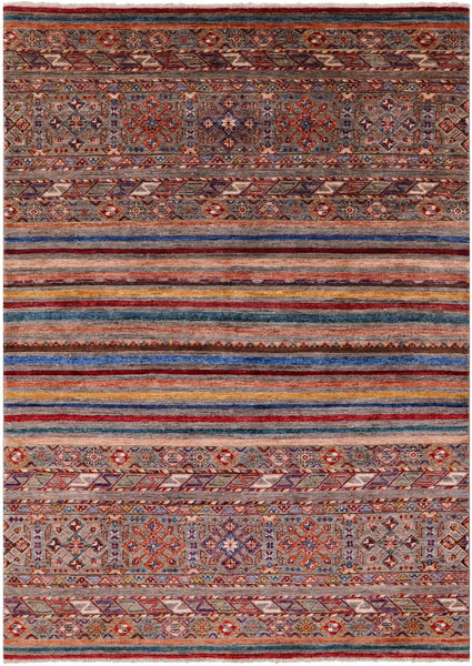Khorjin Persian Gabbeh Handmade Wool Rug - 4' 11" X 6' 11" - Golden Nile