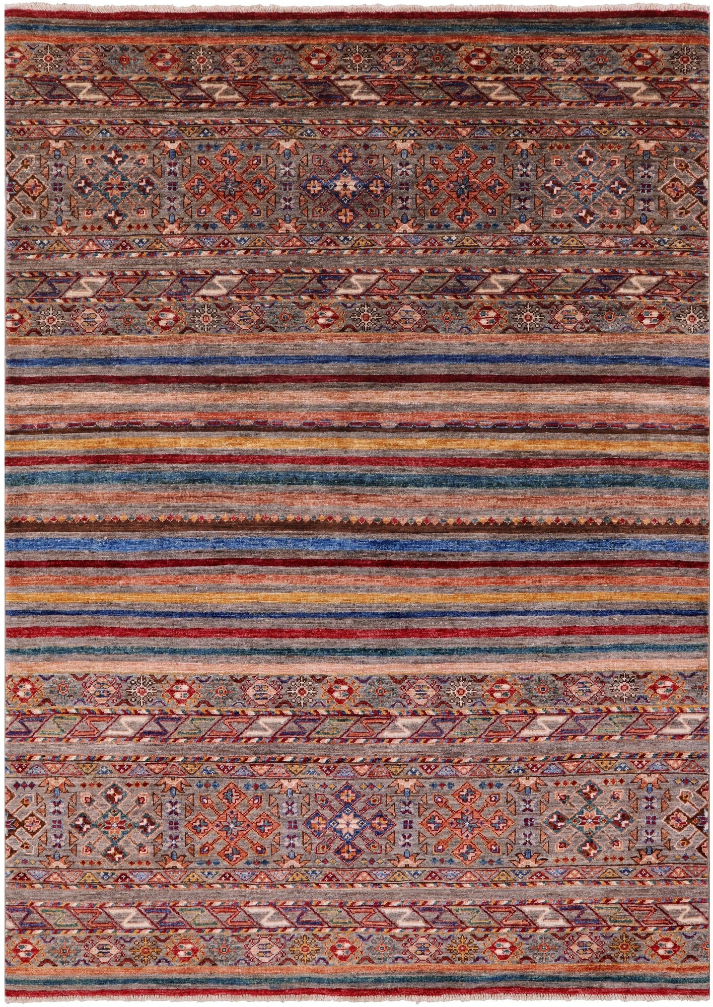 Khorjin Persian Gabbeh Handmade Wool Rug - 4' 11" X 6' 11" - Golden Nile