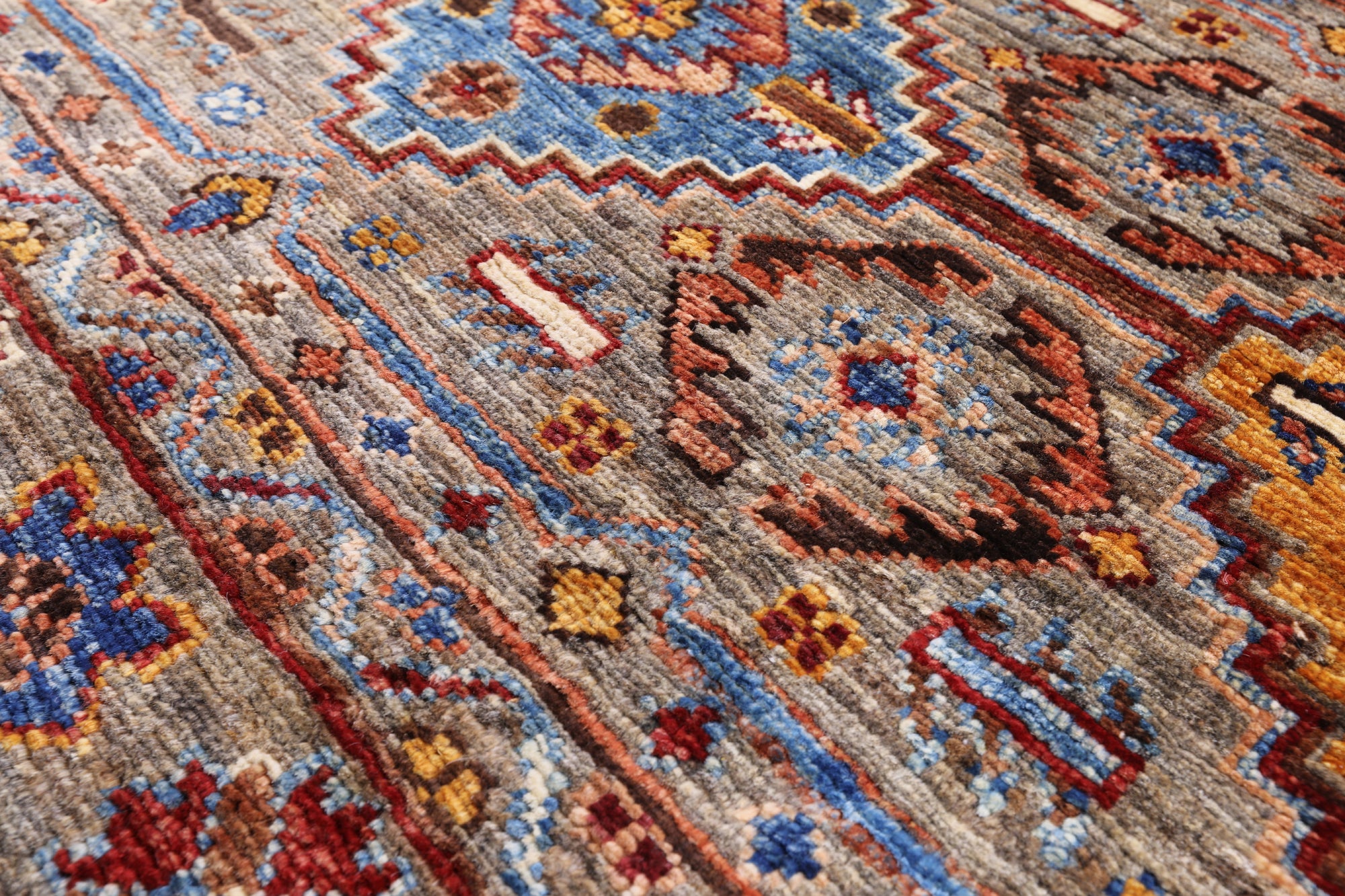 Khorjin Persian Gabbeh Handmade Wool Rug - 5' 0" X 6' 6" - Golden Nile
