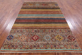 Khorjin Persian Gabbeh Hand Knotted Wool Rug - 5' 9" X 8' 6" - Golden Nile
