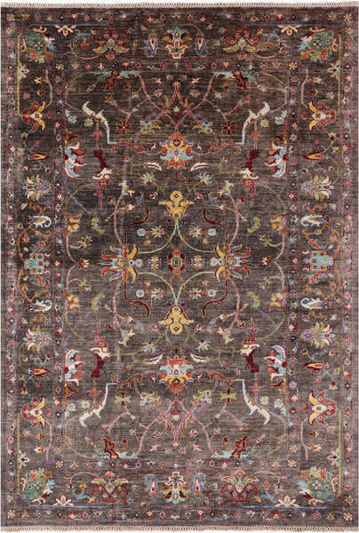 Peshawar Hand Knotted Wool Rug - 5' 7" X 8' 2" - Golden Nile