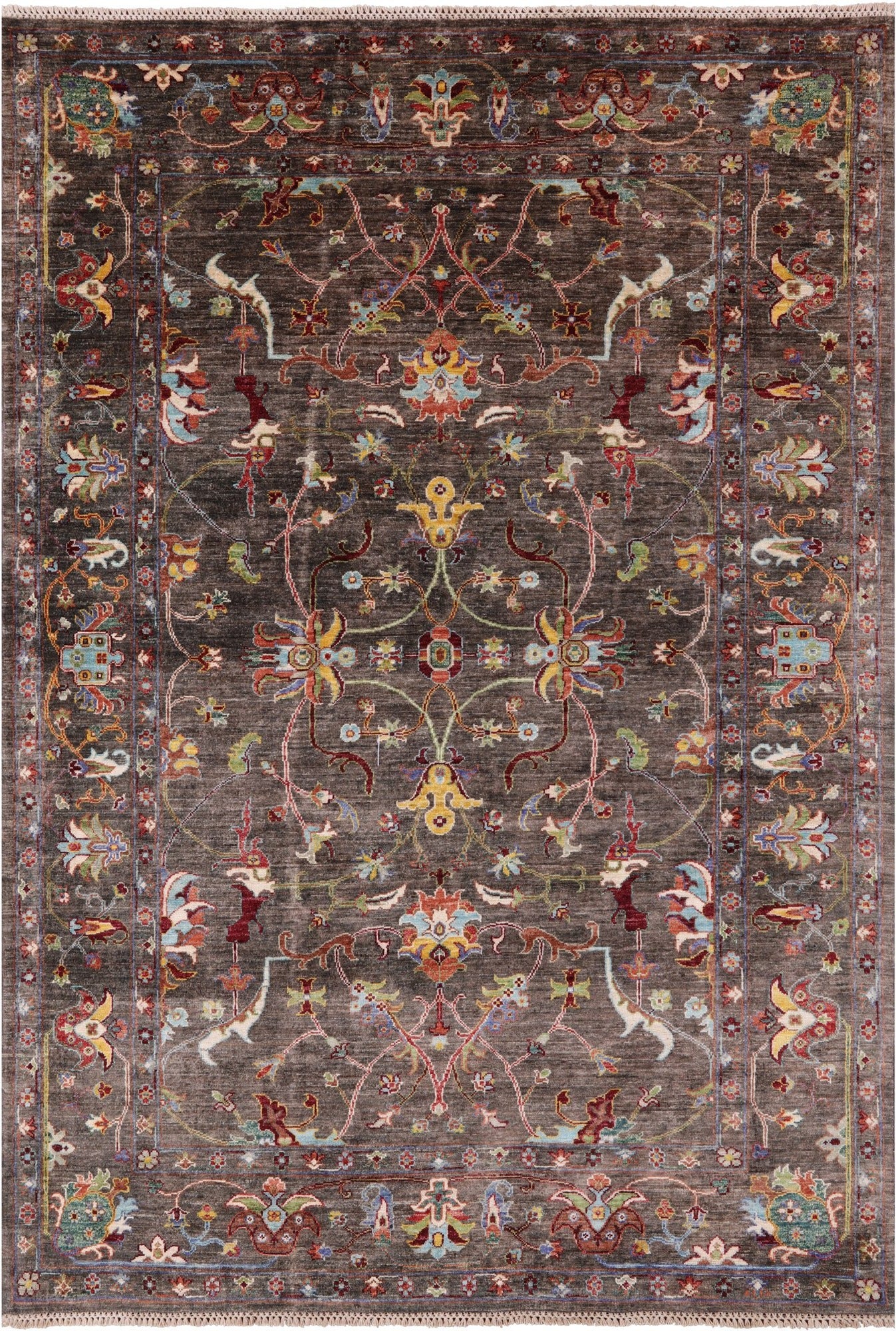 Peshawar Hand Knotted Wool Rug - 5' 7" X 8' 2" - Golden Nile