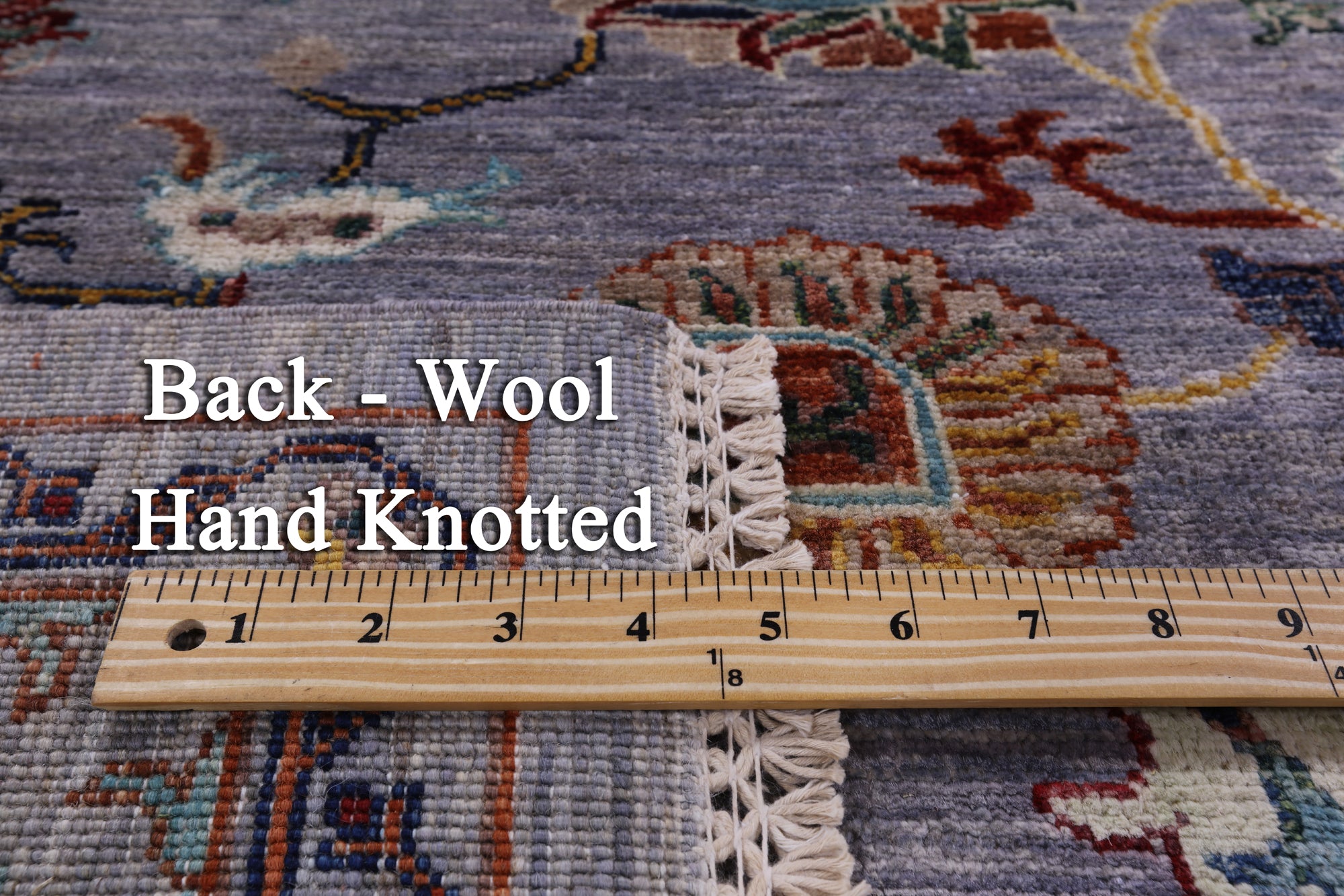 Grey Peshawar Hand Knotted Wool Rug - 5' 7" X 7' 10" - Golden Nile