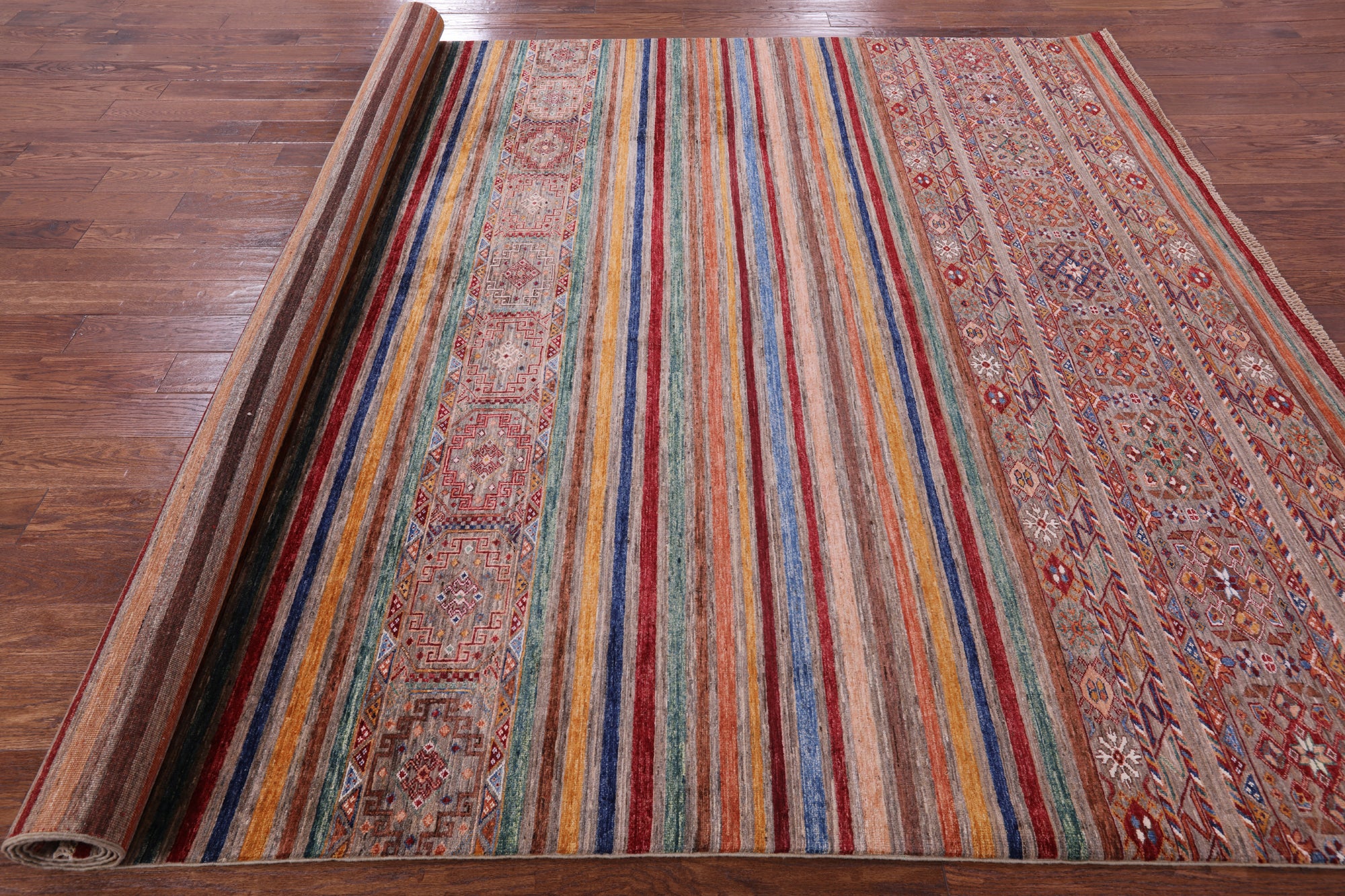 Khorjin Persian Gabbeh Hand Knotted Wool Rug - 8' 7" X 11' 9" - Golden Nile