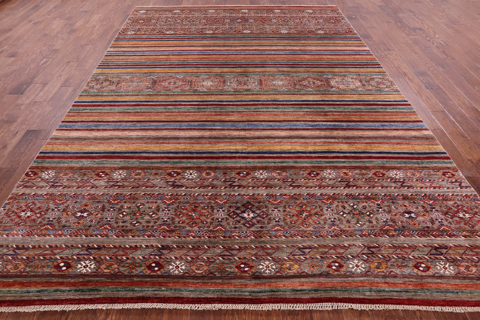 Khorjin Persian Gabbeh Hand Knotted Wool Rug - 8' 7" X 11' 9" - Golden Nile