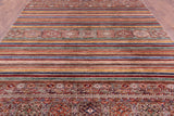 Khorjin Persian Gabbeh Hand Knotted Wool Rug - 8' 7" X 11' 9" - Golden Nile
