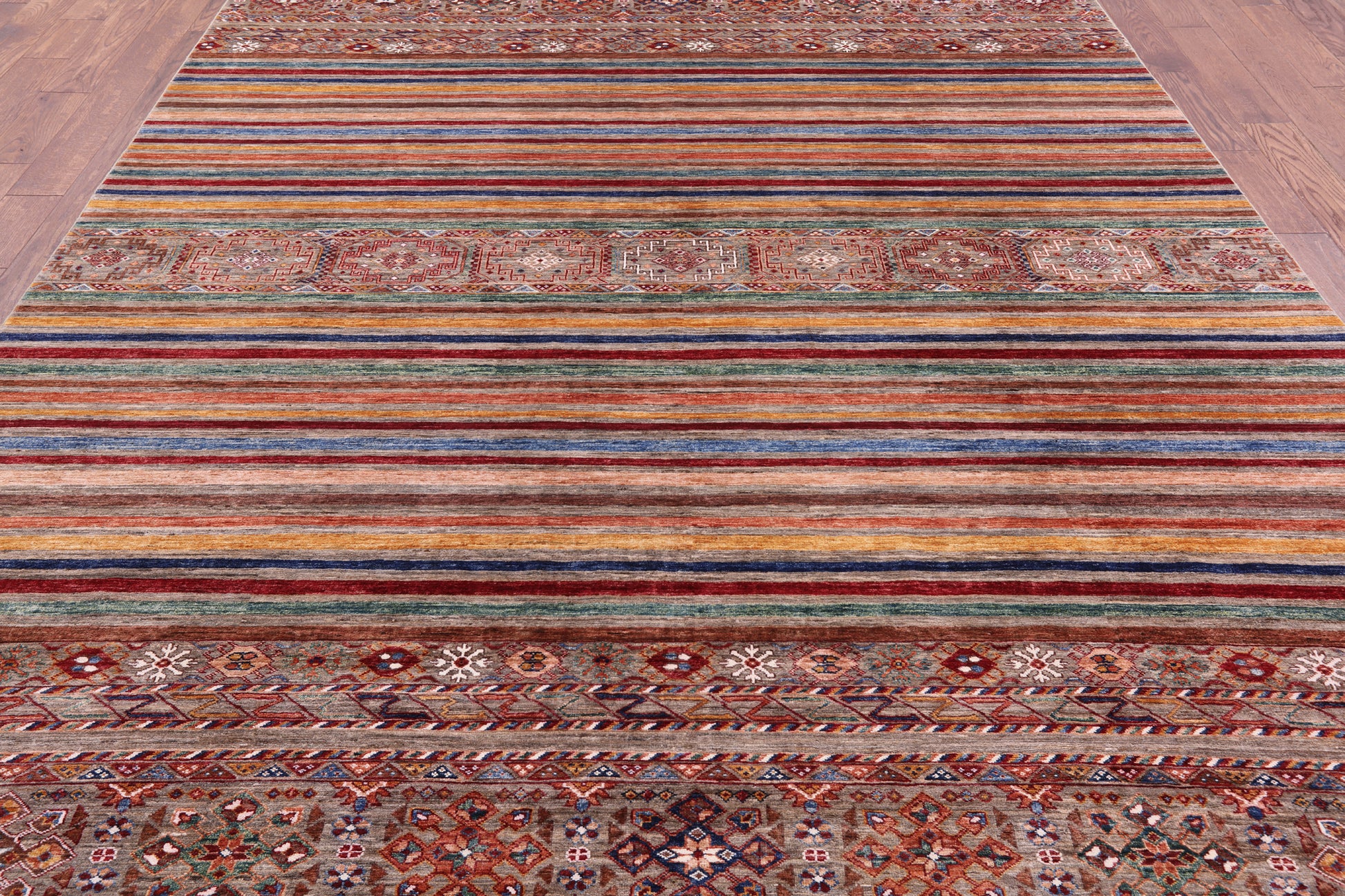 Khorjin Persian Gabbeh Hand Knotted Wool Rug - 8' 7" X 11' 9" - Golden Nile