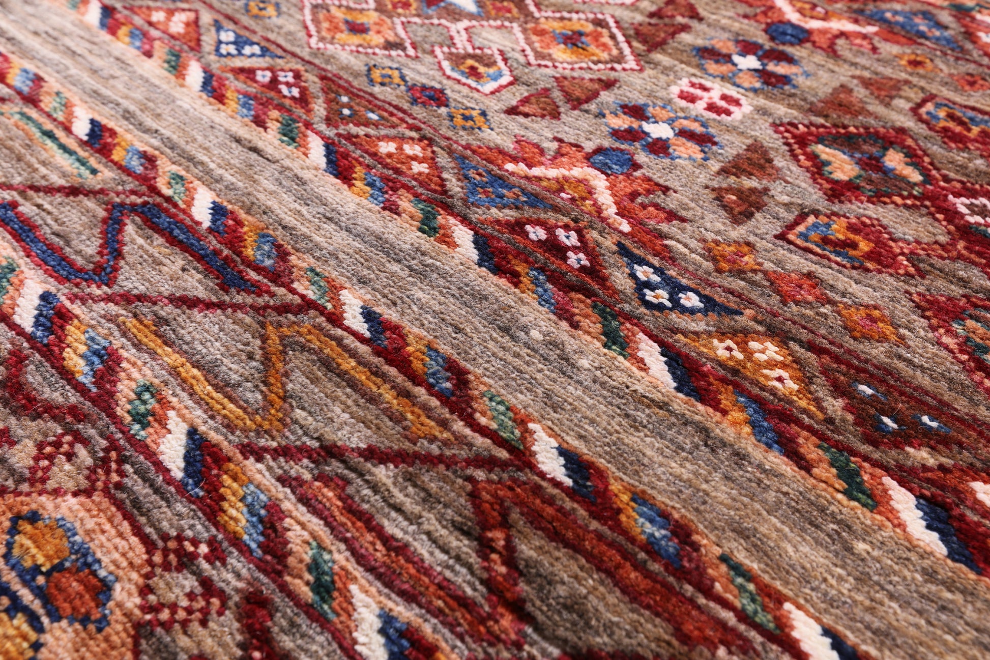 Khorjin Persian Gabbeh Hand Knotted Wool Rug - 8' 7" X 11' 9" - Golden Nile