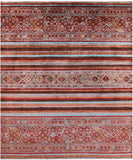 Khorjin Persian Gabbeh Hand Knotted Wool Rug - 8' 2" X 9' 8" - Golden Nile
